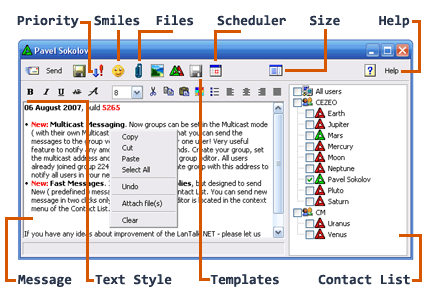 Click here to to see more screen shots of LanTalk NET - Office Instant Messenger